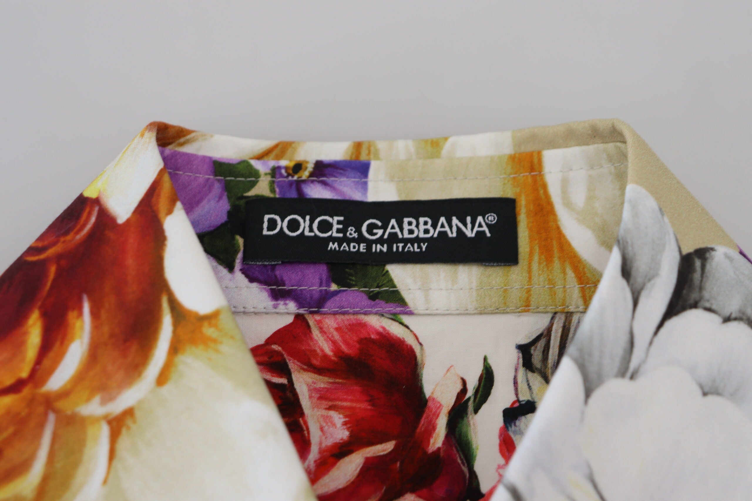 Dolce & Gabbana Multicolor Floral Cotton Collared Blouse Top -   -  Dolce & Gabbana.
