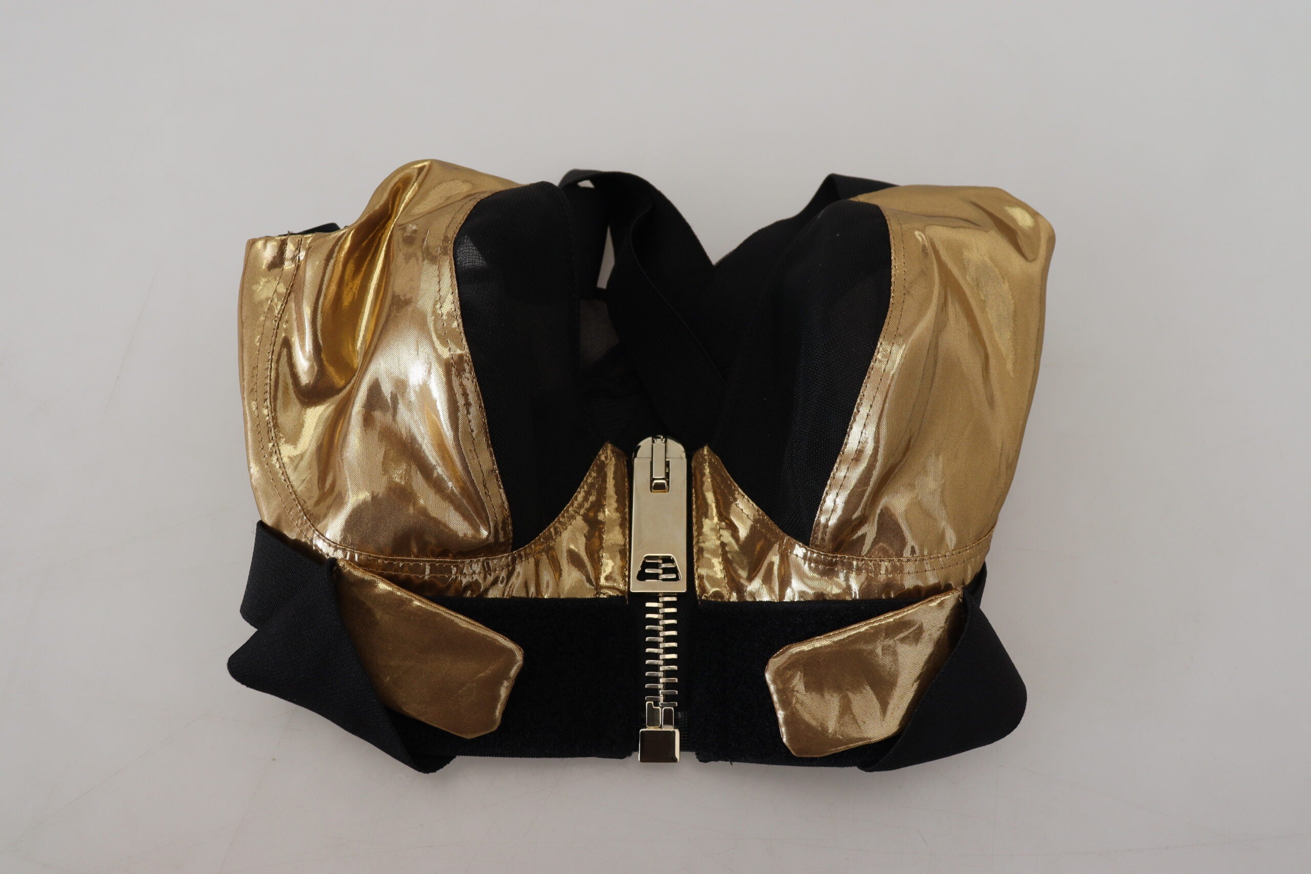 Dolce & Gabbana Black Gold Sleeveless Cropped Bustier Top -   -  Dolce & Gabbana.