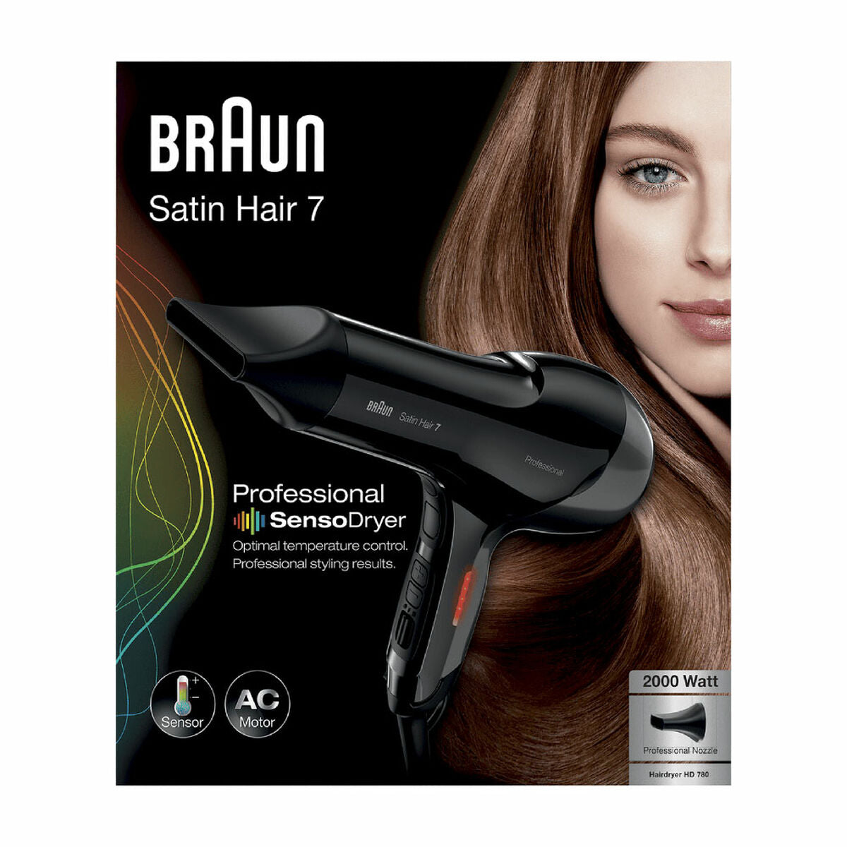 Hairdryer Braun Satin Hair 7 HD 780 2000 W Black -  Beauty, Hair care -  Braun.
