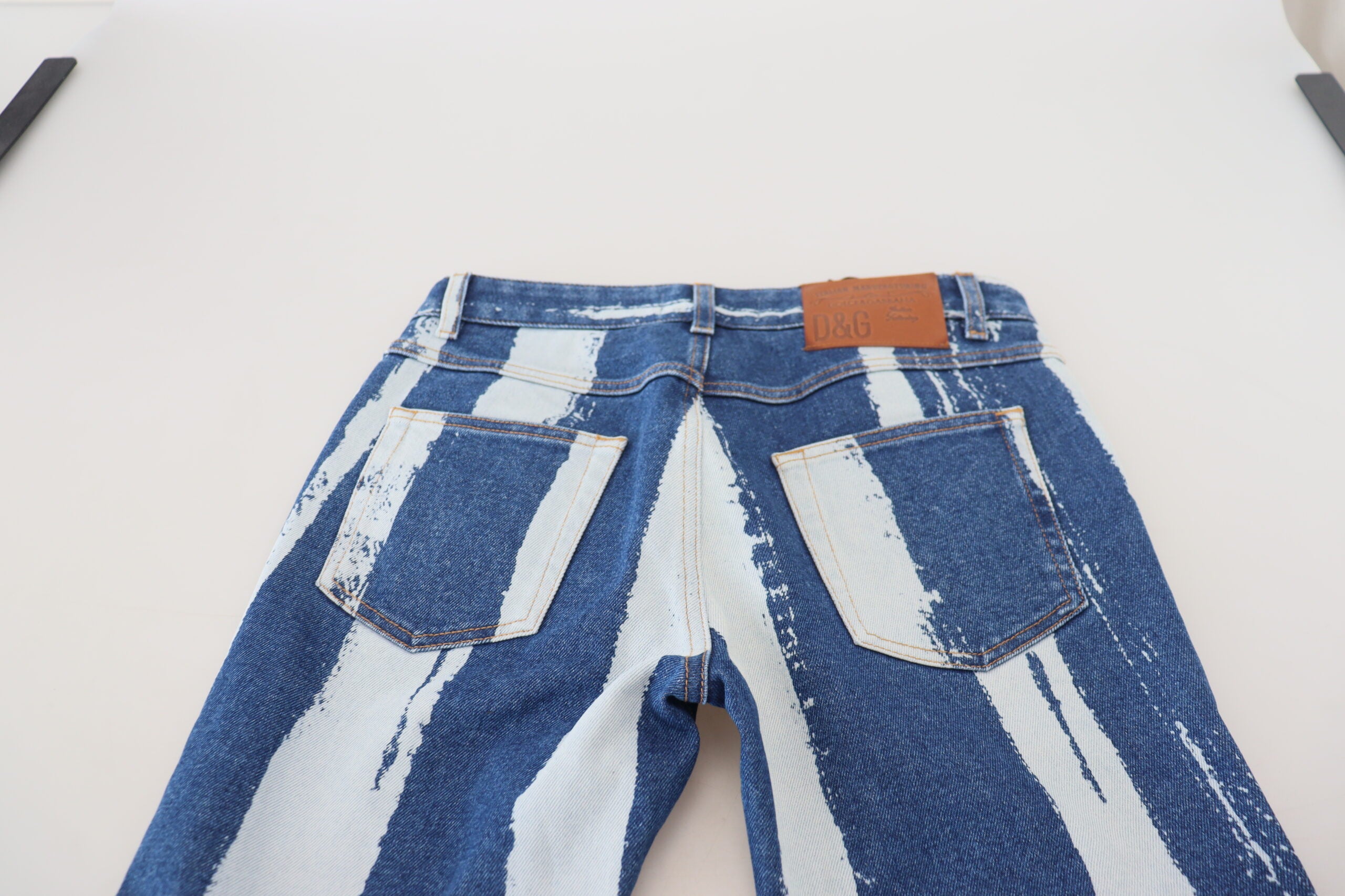 Dolce & Gabbana Cobalt Blue Stripes Skinny Denim Cotton Jeans -   -  Dolce & Gabbana.