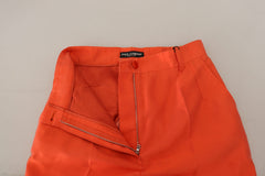 Dolce & Gabbana Orange Silk High Waist Cropped Pants -   -  Dolce & Gabbana.