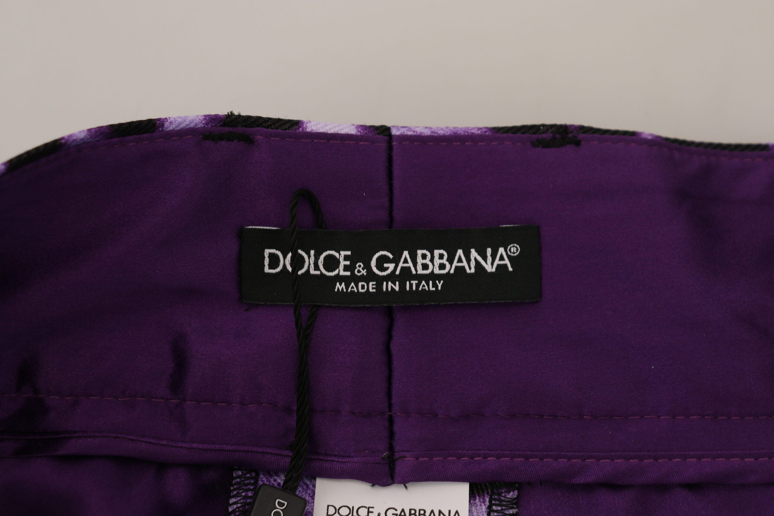 Dolce & Gabbana Purple Leopard Print High Waist Pants -   -  Dolce & Gabbana.