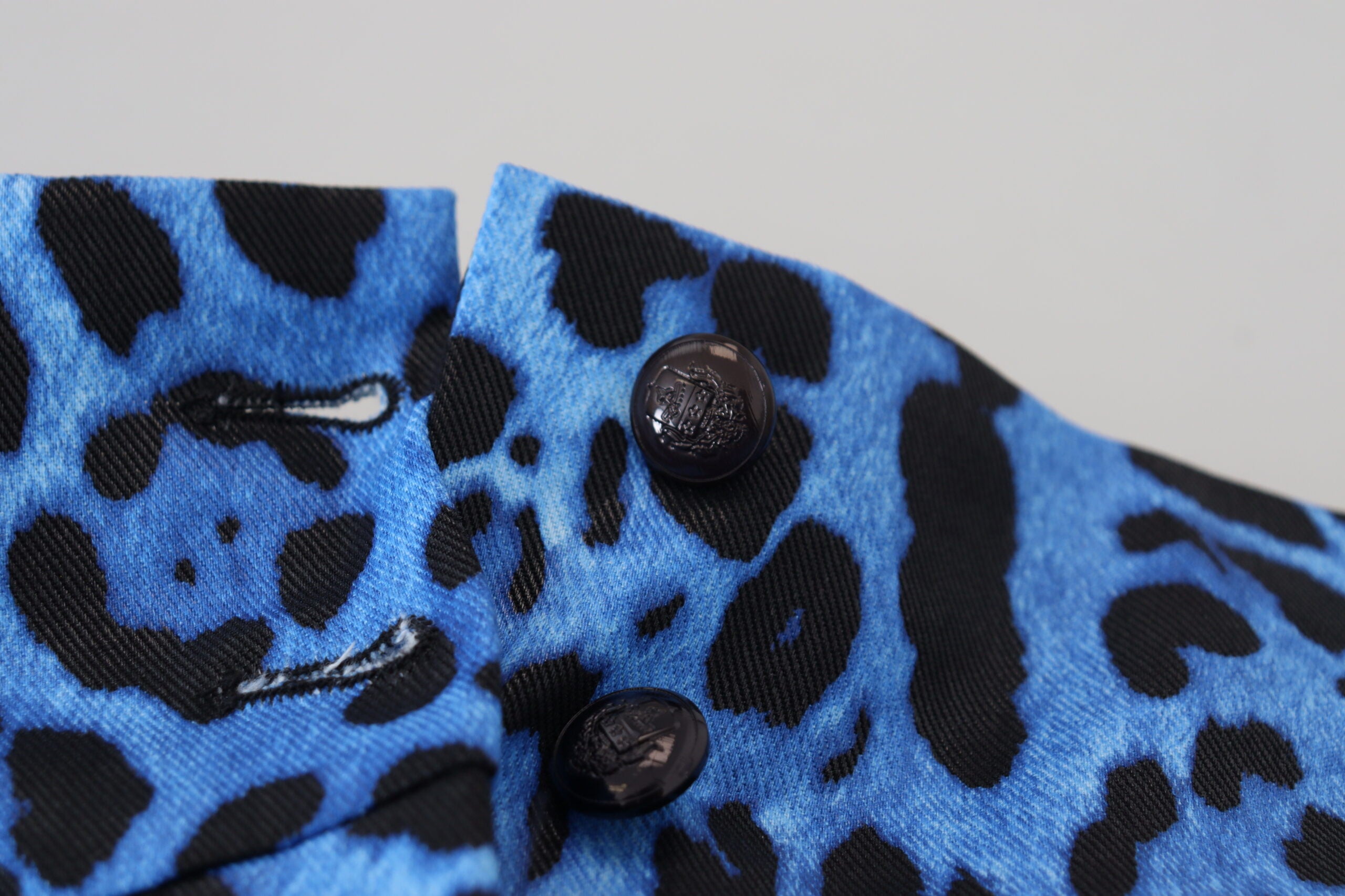 Dolce & Gabbana Blue Leopard Print High Waist Pants -   -  Dolce & Gabbana.