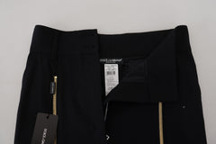 Dolce & Gabbana Black Wool High Waist Tapered Pants -   -  Dolce & Gabbana.