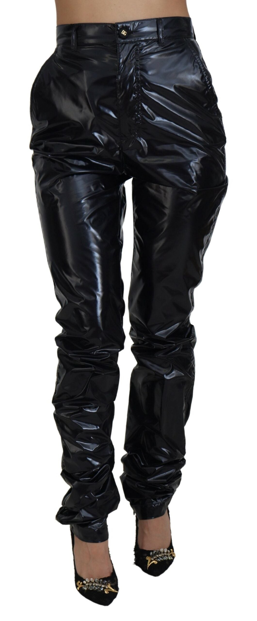 Dolce & Gabbana Black Nylon High Waist Skinny Pants -   -  Dolce & Gabbana.
