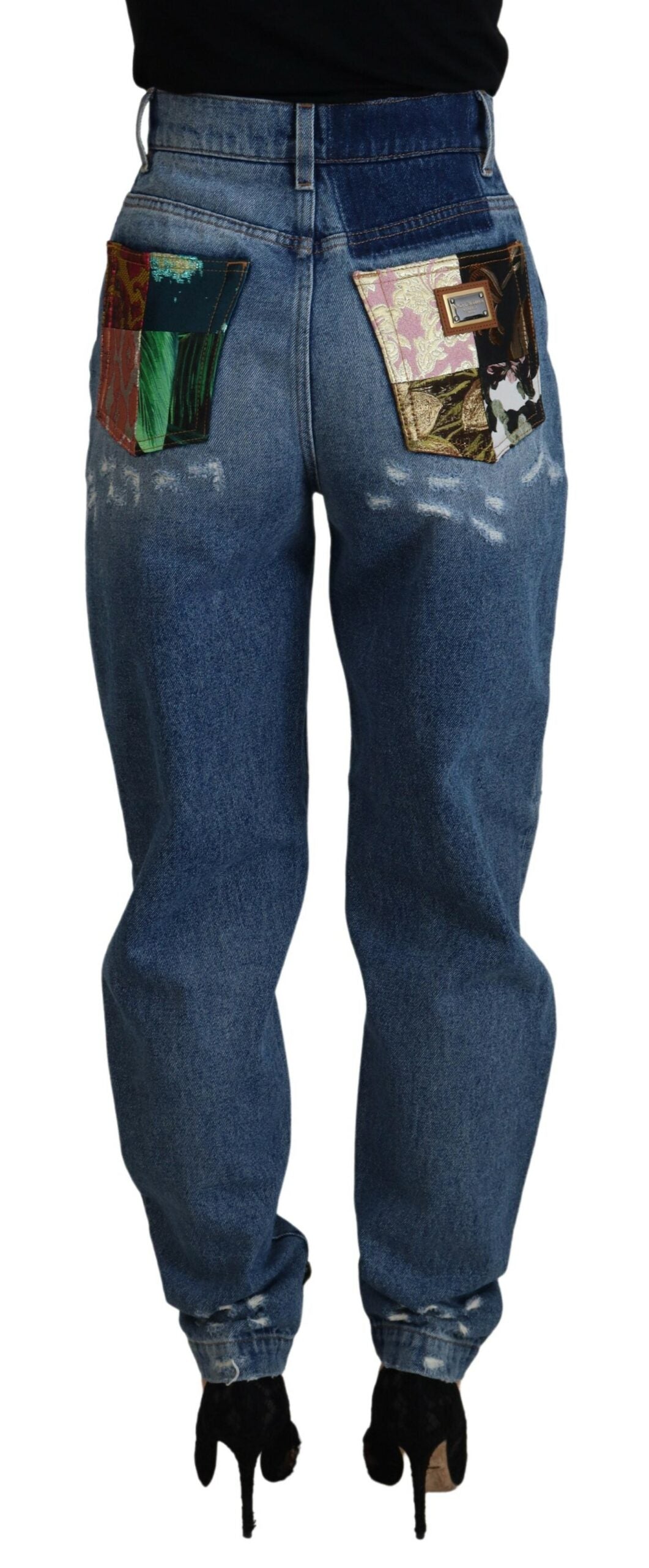 Dolce & Gabbana Blue Tattered Skinny Denim Cotton Jeans -   -  Dolce & Gabbana.