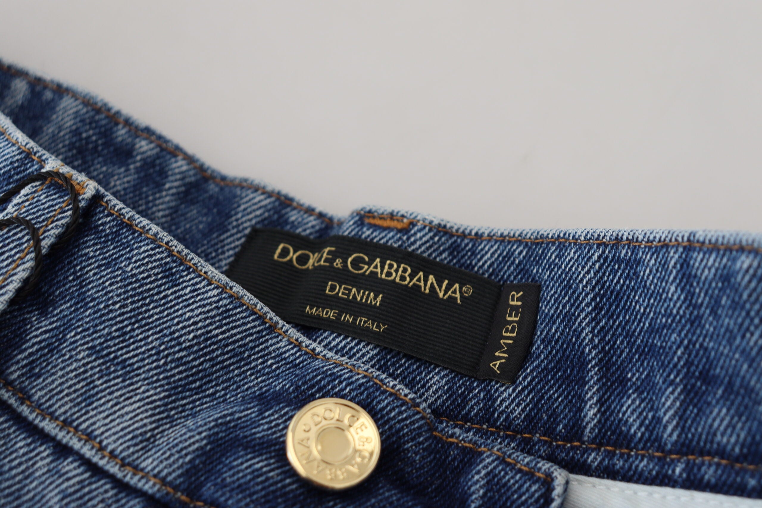 Dolce & Gabbana Blue Tattered Skinny Denim Cotton Jeans -   -  Dolce & Gabbana.