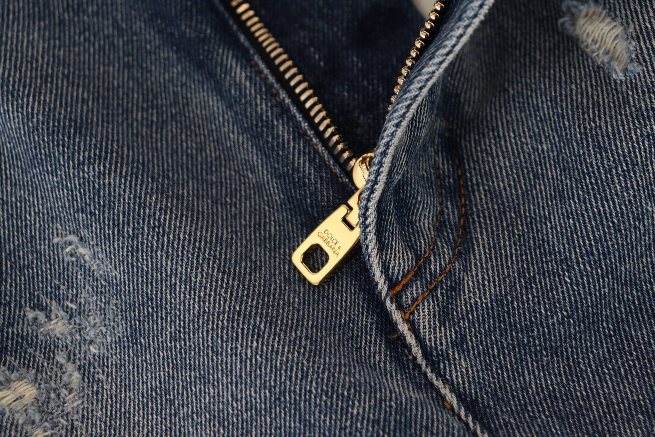 Dolce & Gabbana Blue Tattered Skinny Denim Cotton Jeans -   -  Dolce & Gabbana.