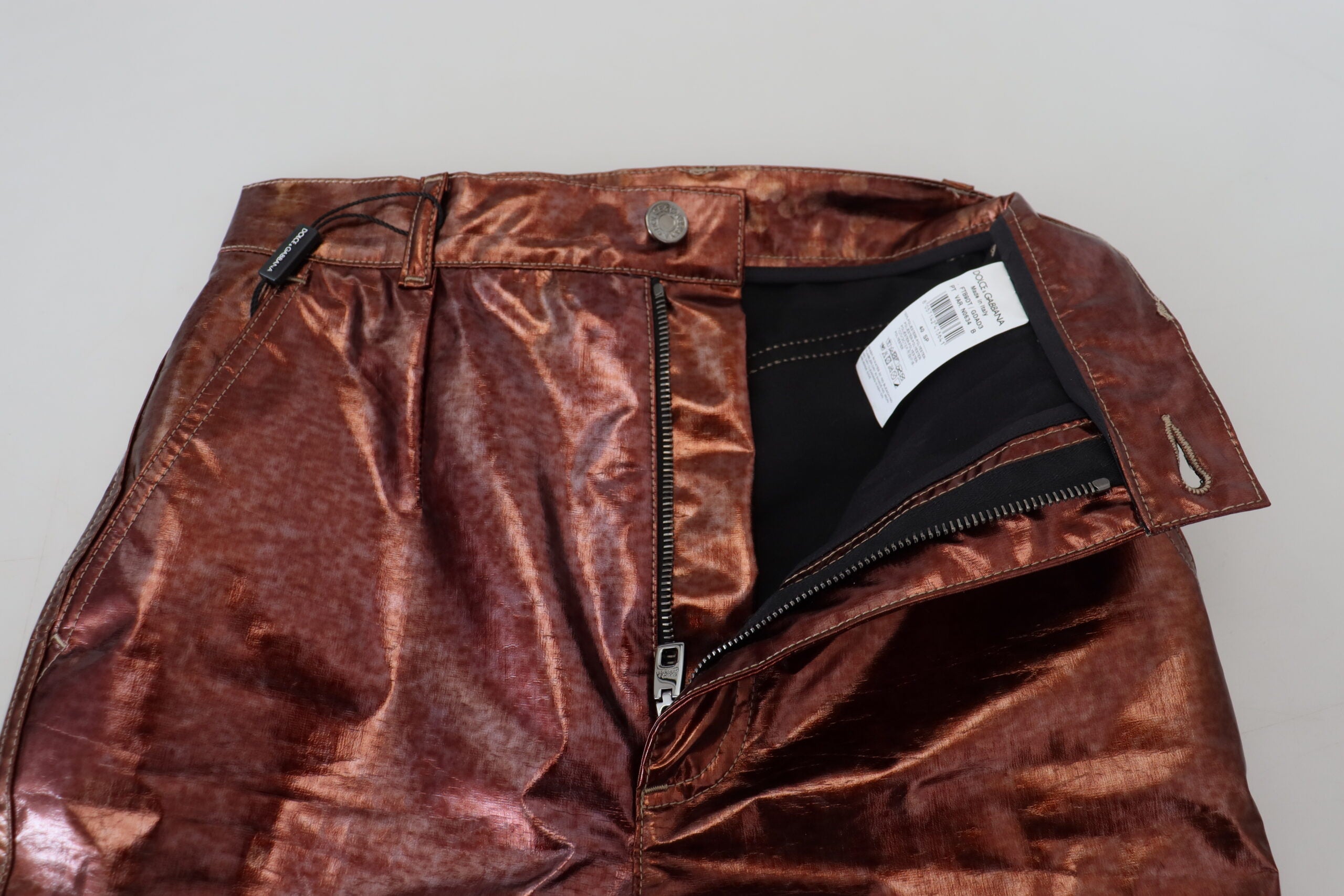 Dolce & Gabbana Metallic Bronze High Waist Skinny Jeans -   -  Dolce & Gabbana.