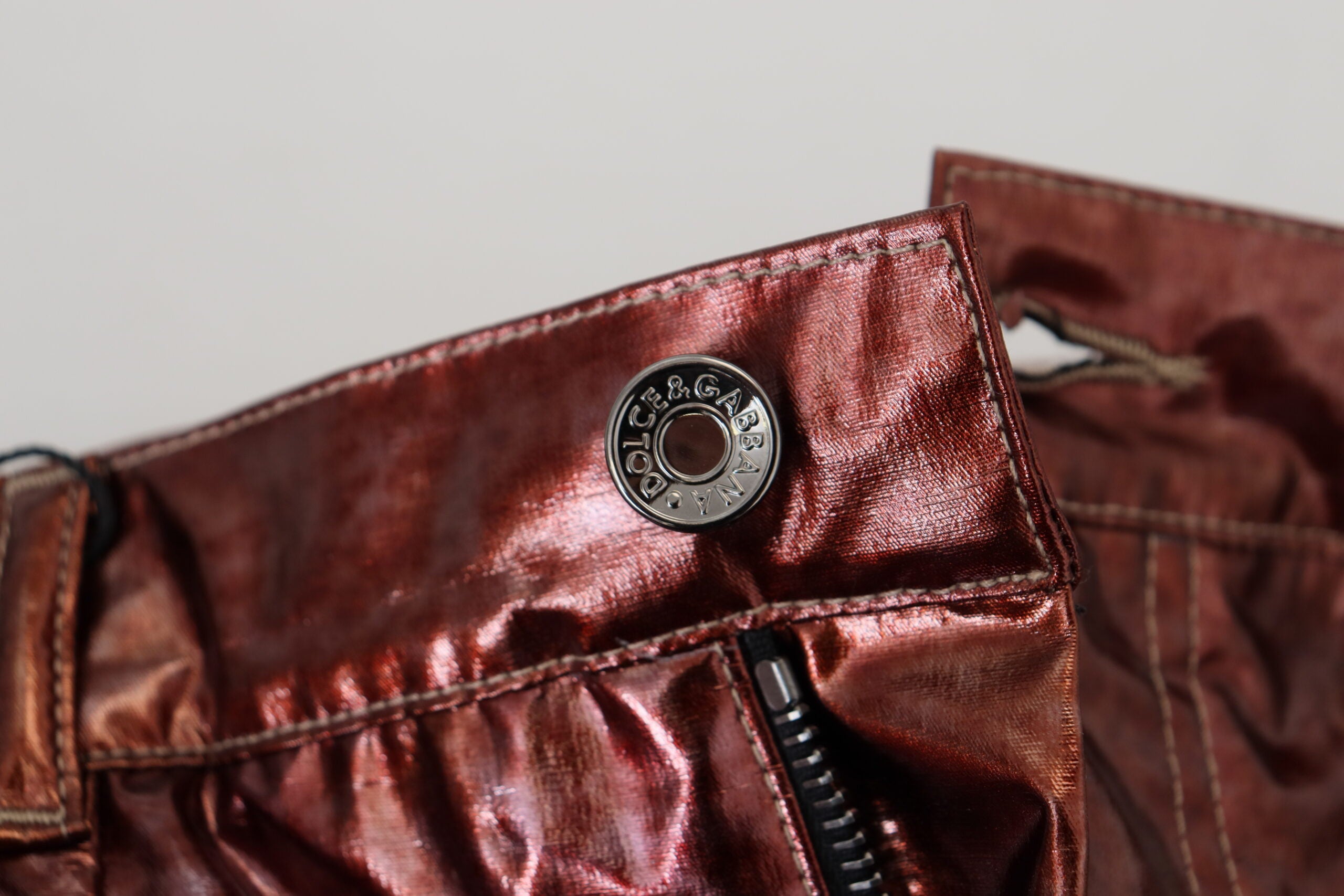Dolce & Gabbana Metallic Bronze High Waist Skinny Jeans -   -  Dolce & Gabbana.