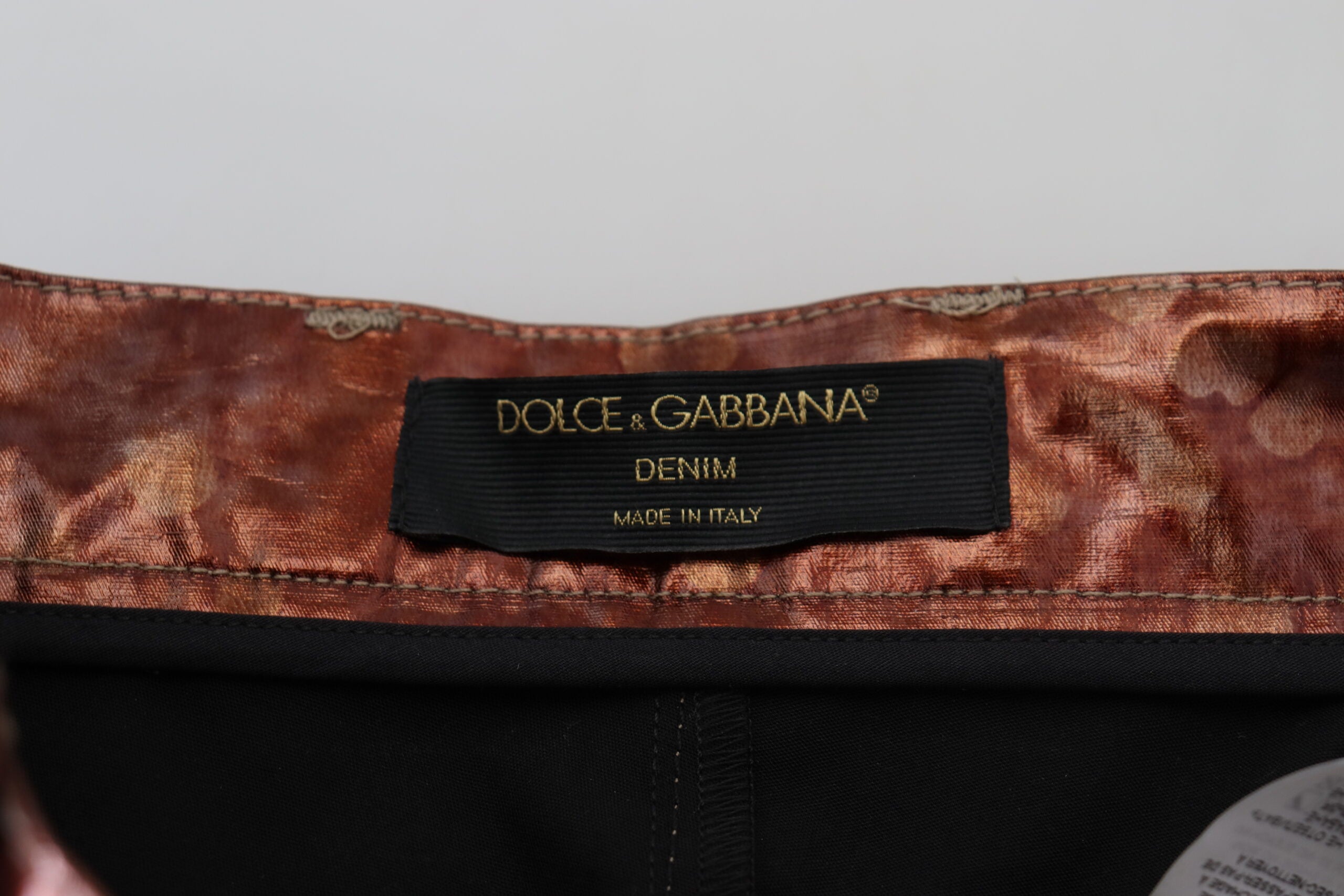 Dolce & Gabbana Metallic Bronze High Waist Skinny Jeans -   -  Dolce & Gabbana.