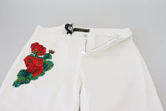 Dolce & Gabbana White Floral Embroidery Skinny Denim Jeans -   -  Dolce & Gabbana.