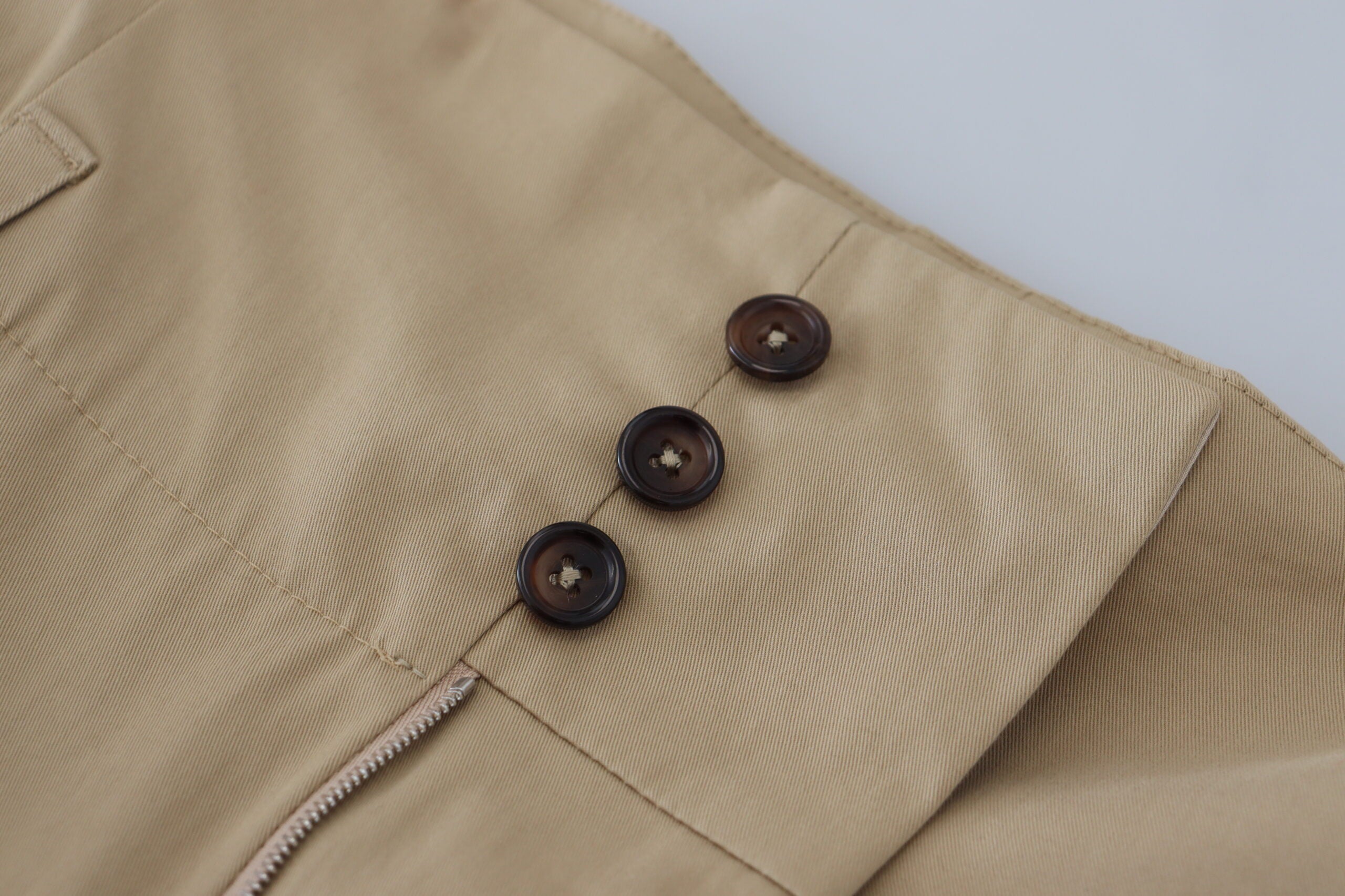 Dolce & Gabbana Brown Cotton High Waist Tapered Pants -   -  Dolce & Gabbana.