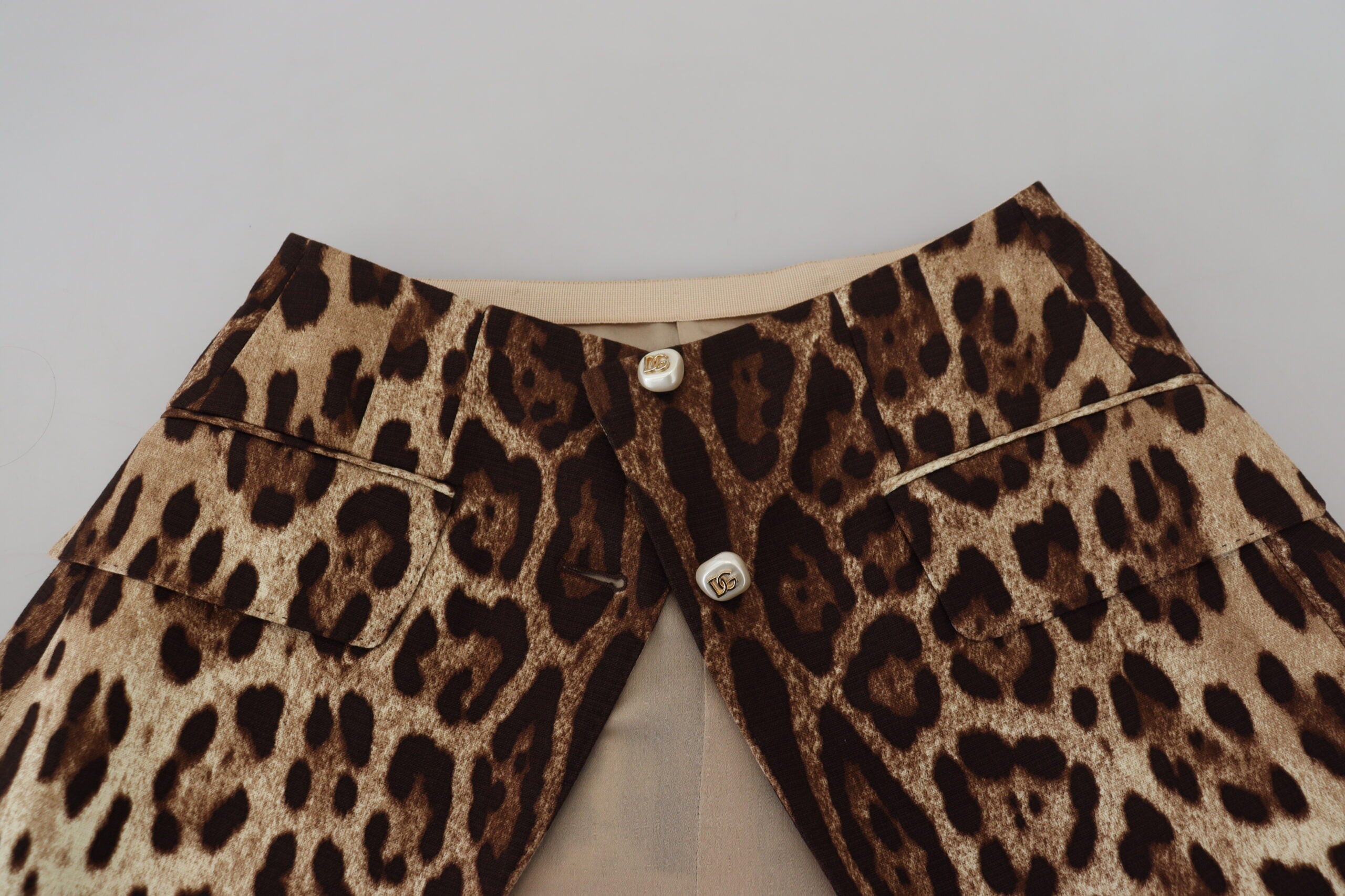 Dolce & Gabbana Brown Leopard Print Wool A-line Mini Skirt -   -  Dolce & Gabbana.