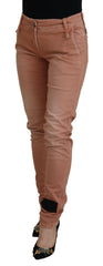 Acht Pink Mid Waist Slim Fit Women Casual Pants -   -  Acht.