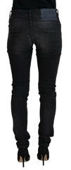 Acht Black Cotton Low Waist Slim Fit Women Casual Denim Jeans -   -  Acht.