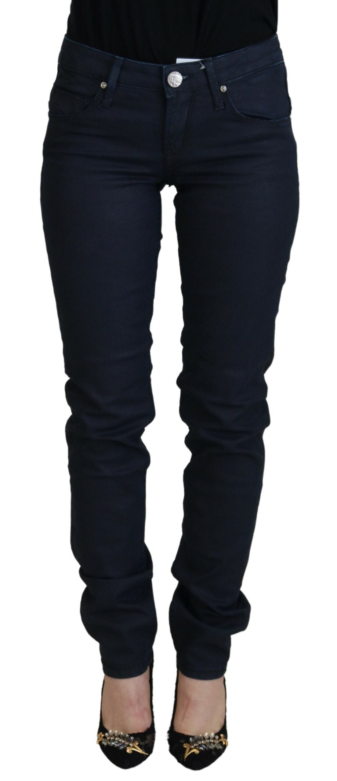 Acht Blue Cotton Low Waist Slim Fit Women Casual Denim Jeans -   -  Acht.