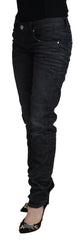 Acht Black Cotton Low Waist Slim Fit Women Casual Denim Jeans -   -  Acht.
