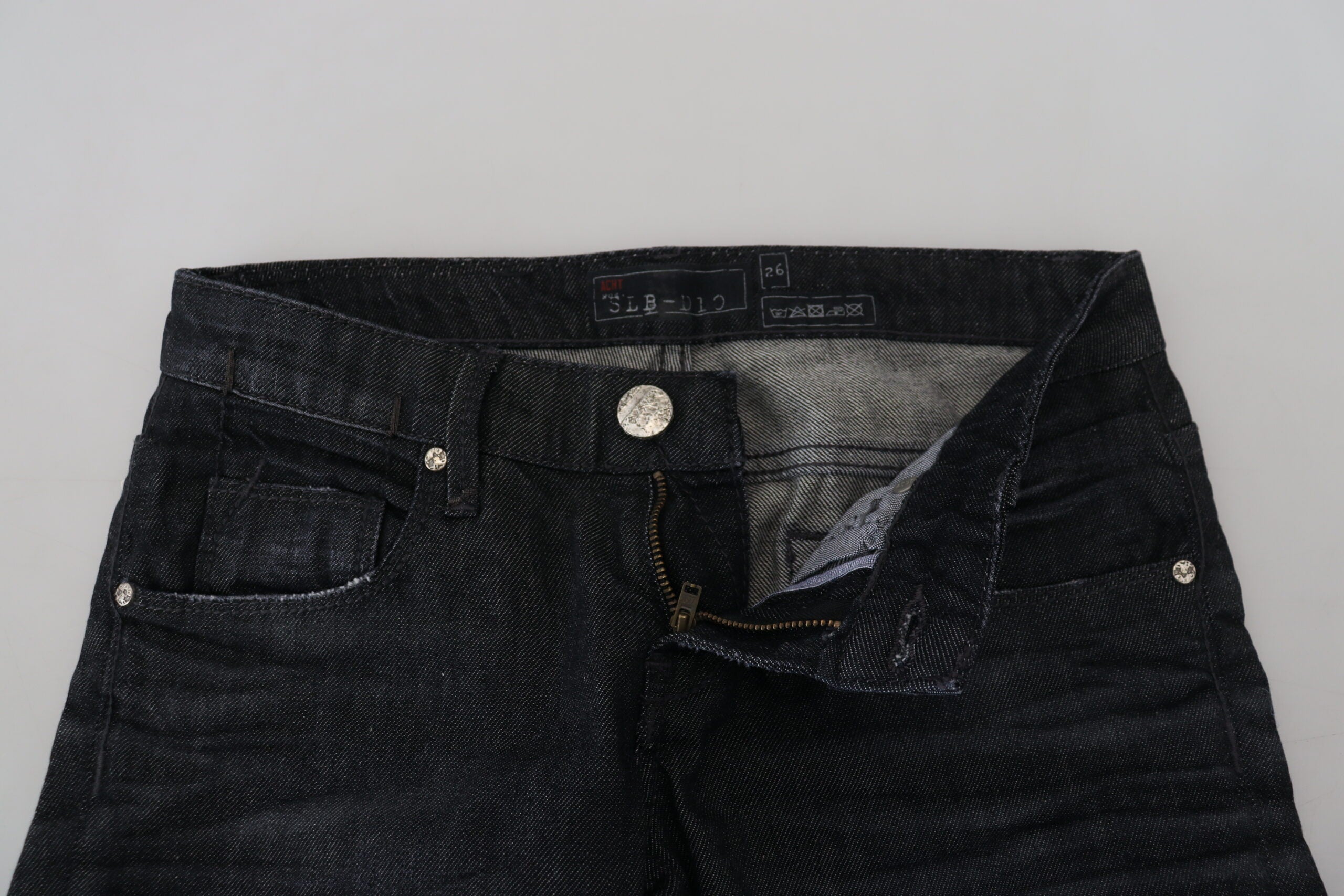 Acht Black Cotton Low Waist Slim Fit Women Casual Denim Jeans -   -  Acht.
