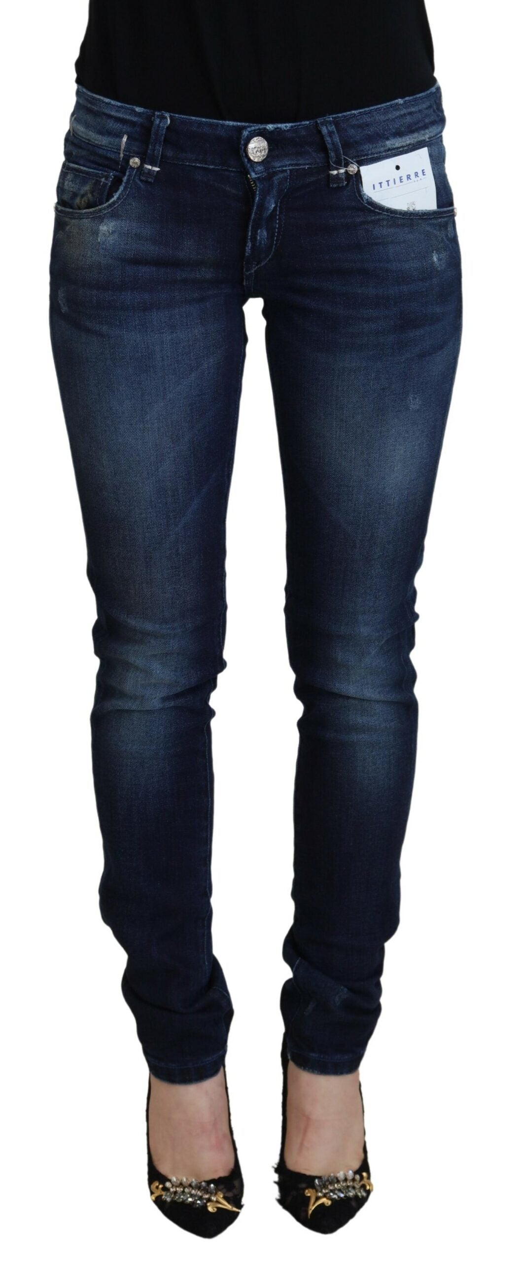 Acht Blue Cotton Low Waist Slim Fit Women Casual Denim Jeans -   -  Acht.