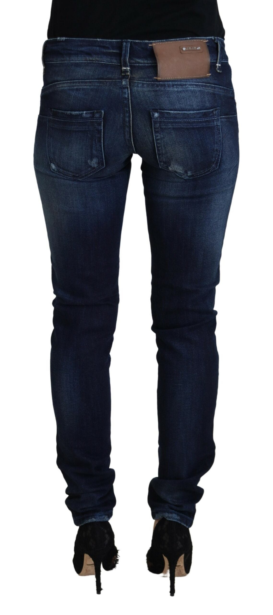 Acht Blue Cotton Low Waist Slim Fit Women Casual Denim Jeans -   -  Acht.