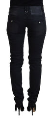 Acht Black Washed Cotton Skinny Women Casual Denim Jeans -   -  Acht.
