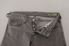 Care Label Gray Washed Cotton Skinny Women Casual Denim Jeans -   -  Care Label.