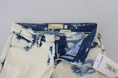 Acht White Blue Cotton Skinny Women Tattered Denim Jeans -   -  Acht.