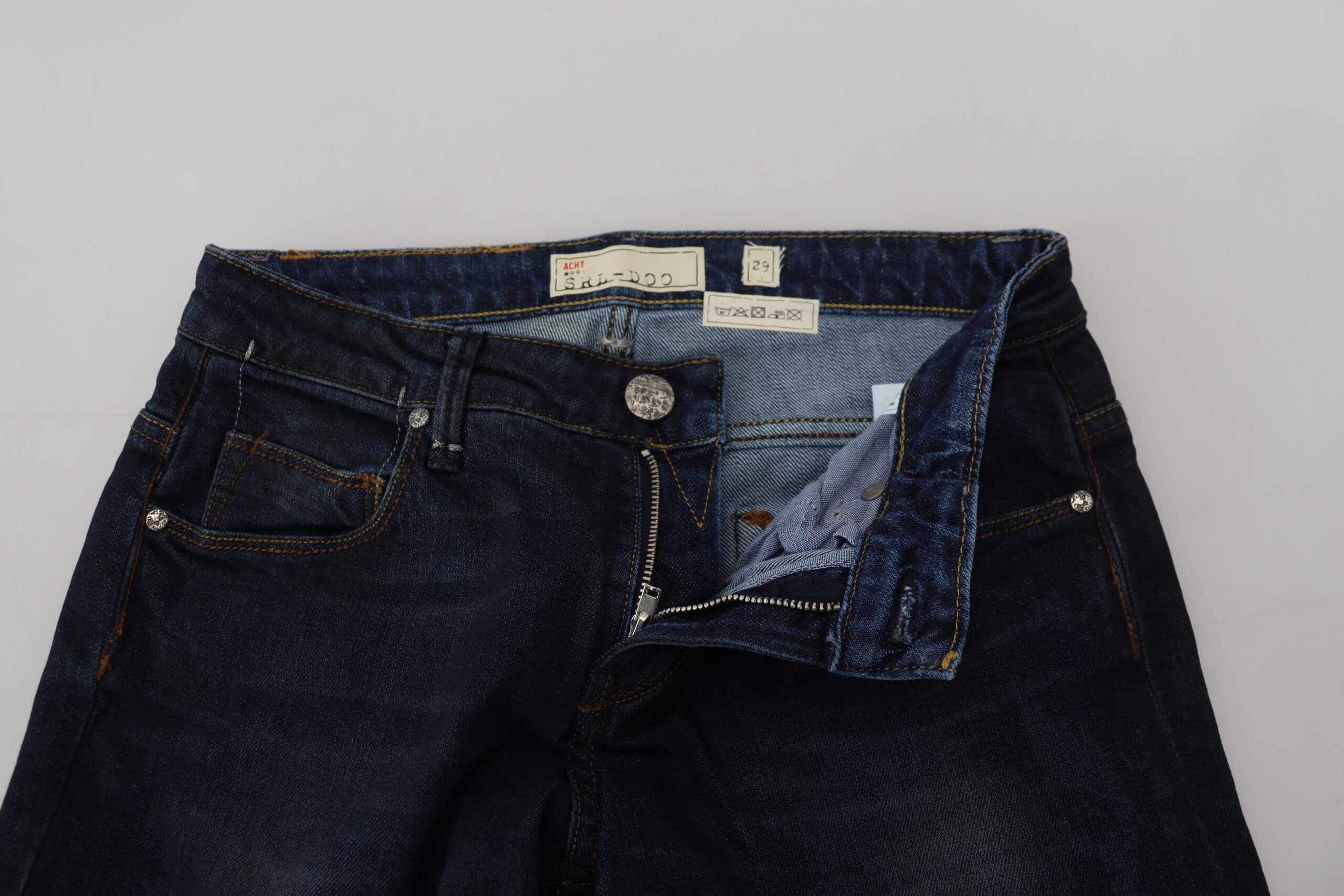 Acht Blue Cotton Skinny Low Waist Women Casual Denim Jeans -   -  Acht.