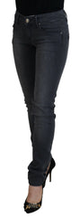 Acht Gray Cotton Skinny Low Waist Women Casual Denim Jeans -   -  Acht.
