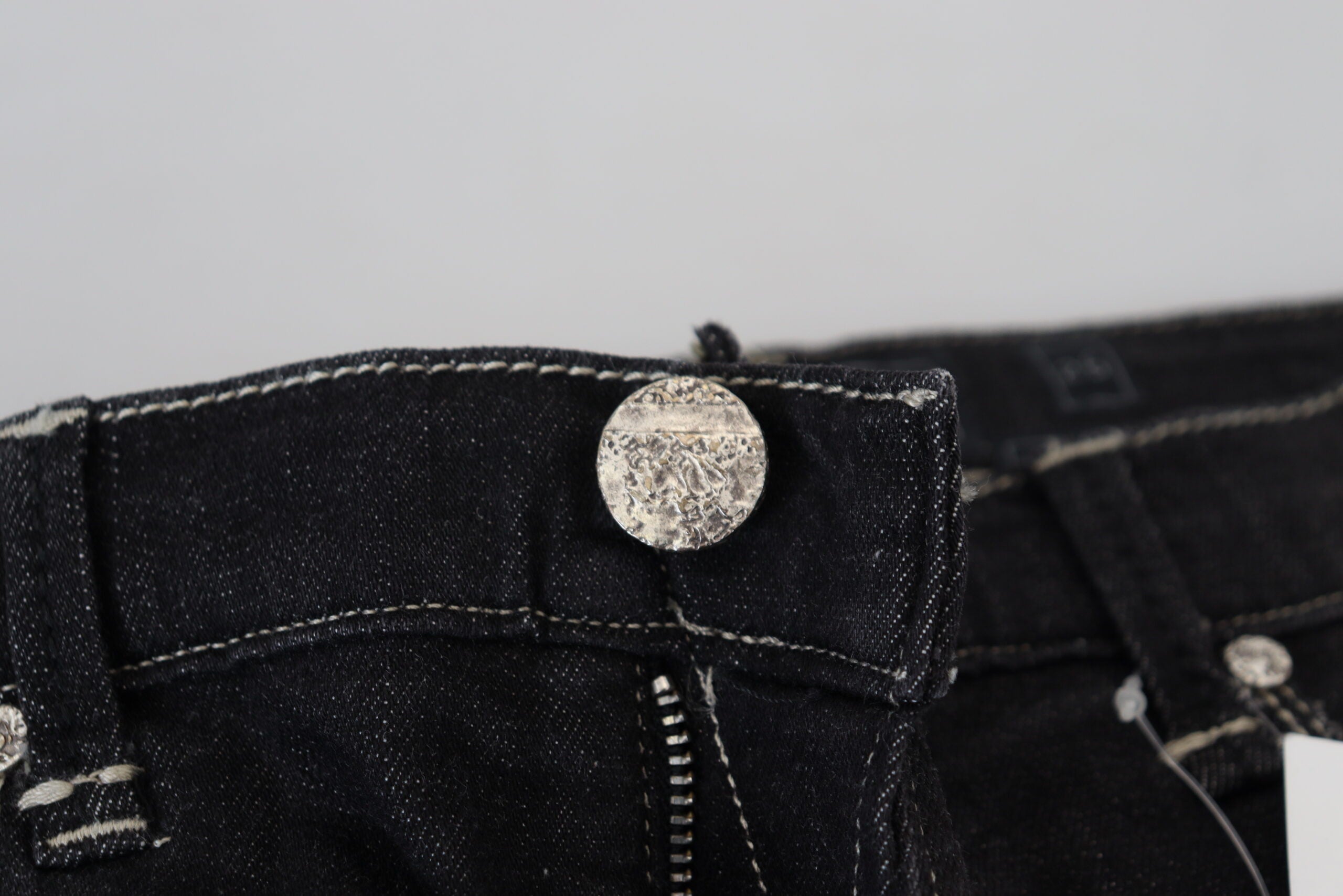 Acht Black Washed Mid Waist Tapered Women Casual Denim Jeans -   -  Acht.