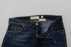 Acht Blue Washed Cotton Low Waist Women Casual  Jeans -   -  Acht.