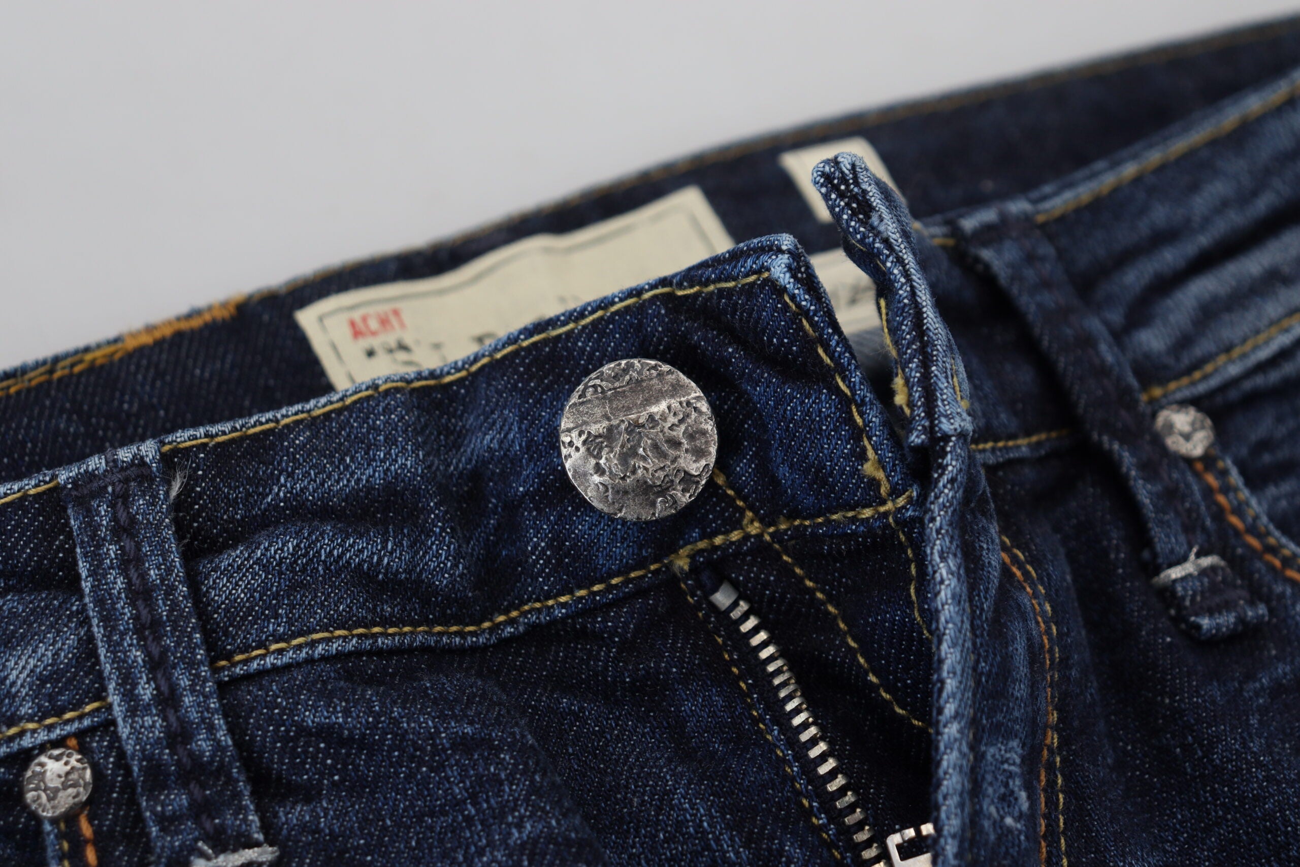 Acht Blue Washed Cotton Low Waist Women Casual  Jeans -   -  Acht.