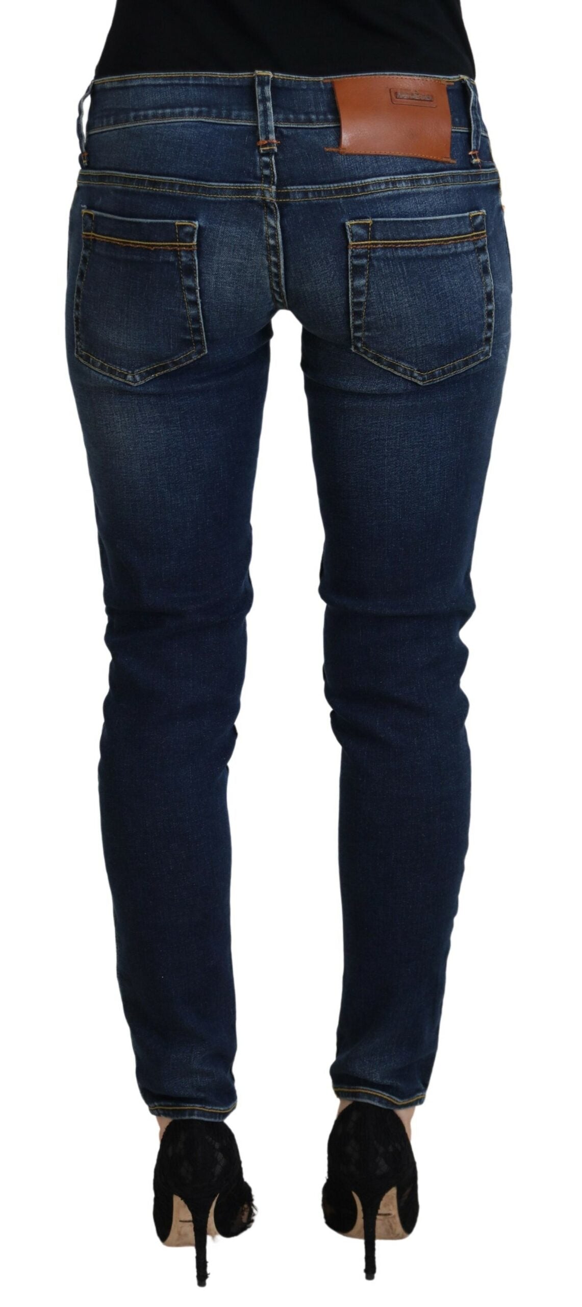Acht Blue Cotton Low Waist Skinny Women Casual Jeans -   -  Acht.