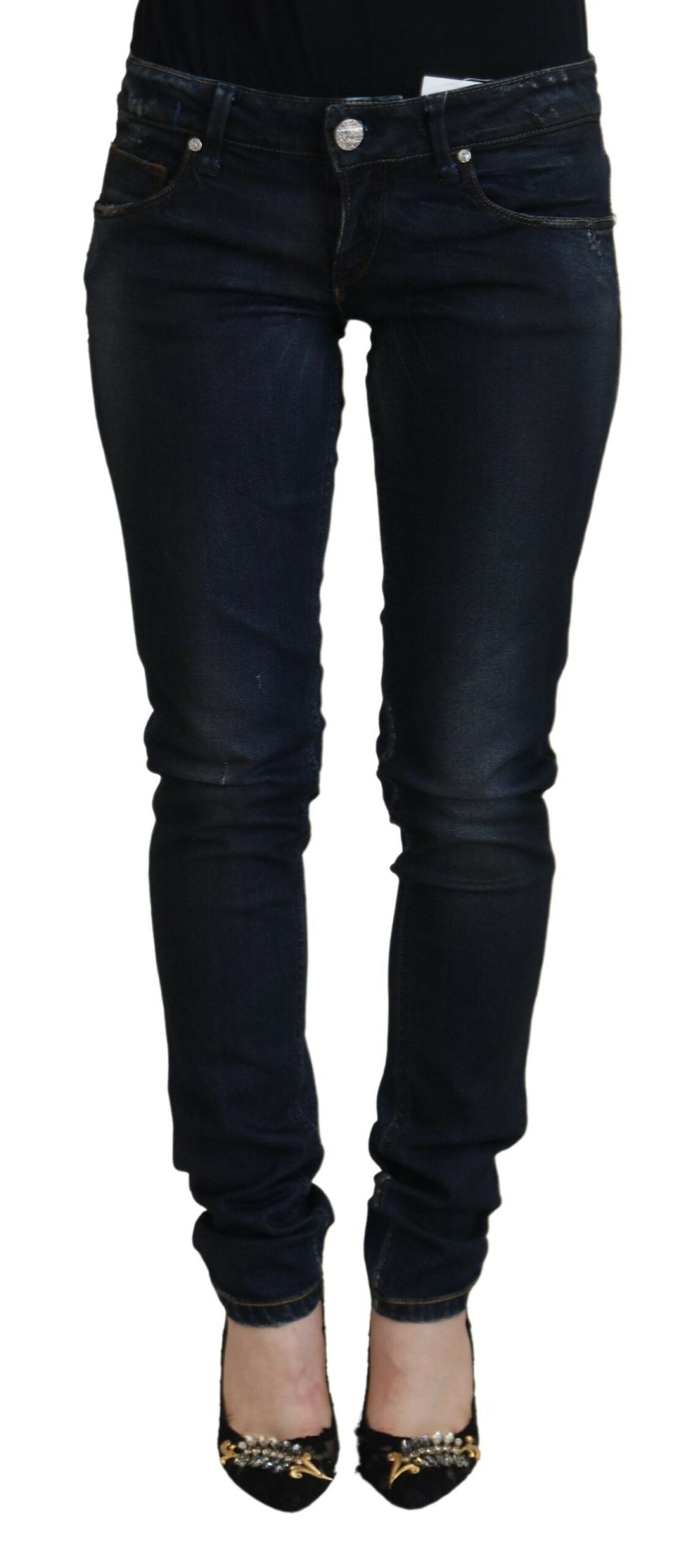 Acht Blue Cotton Low Waist Slim Fit Women Casual Jeans -   -  Acht.