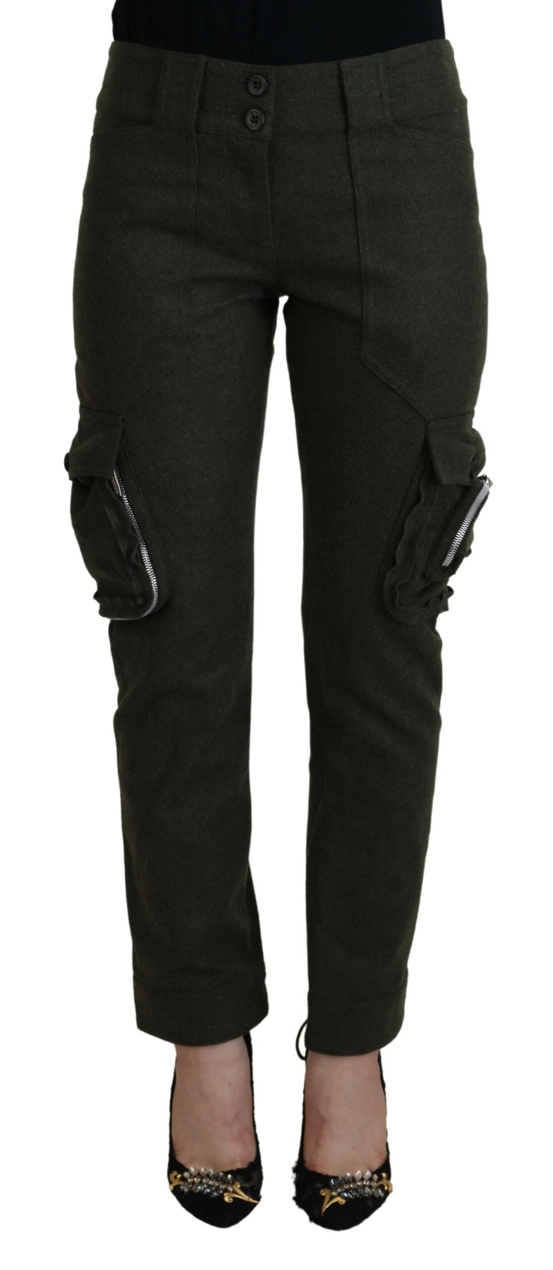 Ermanno Scervino Green Lace Up Leg Women Tapered Pants -   -  Ermanno Scervino.