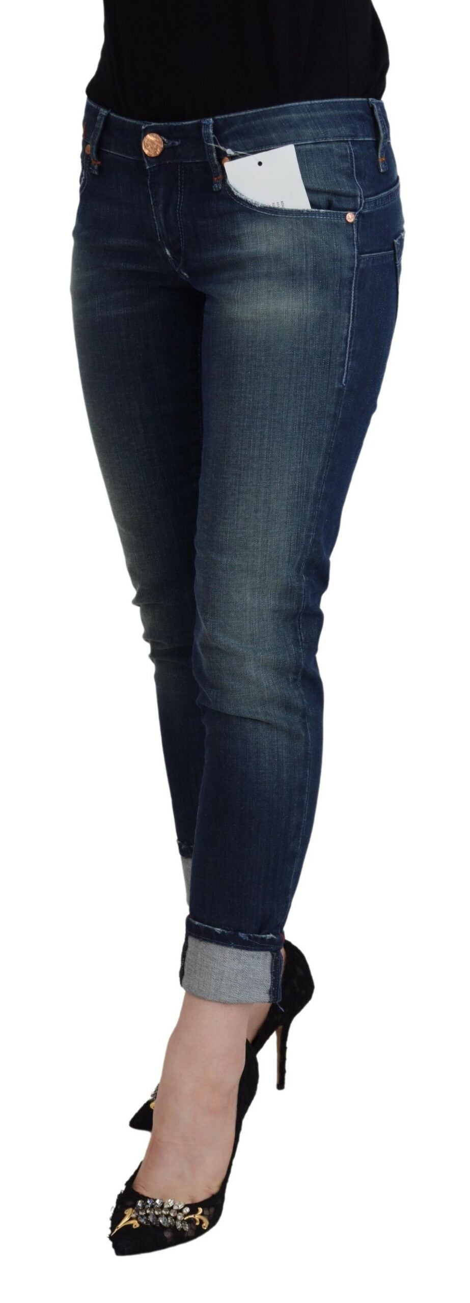 Acht Blue Cotton Slim Fit Women Casual Denim Jeans -   -  Acht.