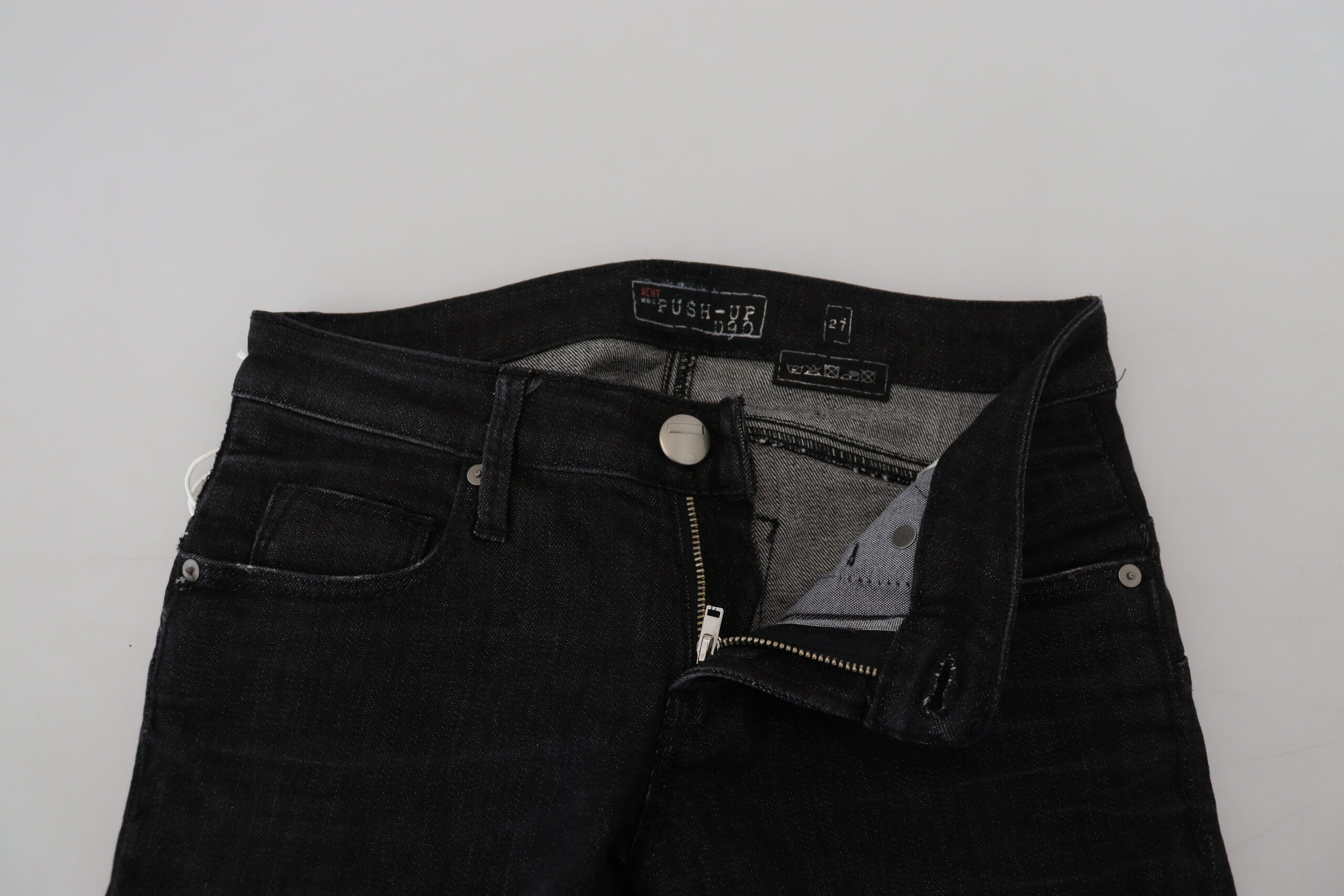Acht Black Cotton Slim Fit Women Casual Denim Jeans -   -  Acht.