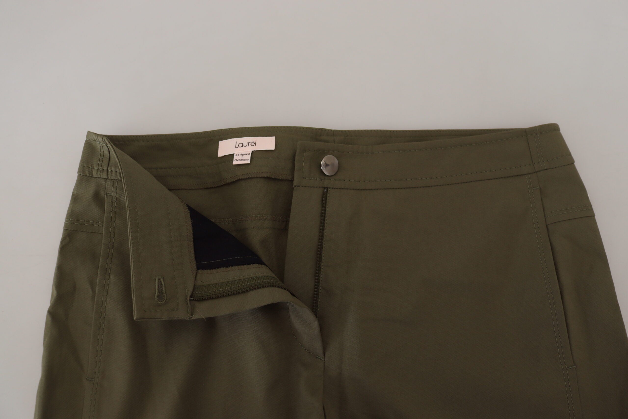 LAUREL Green Cotton High Waist Women Tapered Pants -   -  LAUREL.