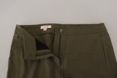 LAUREL Green Cotton High Waist Women Tapered Pants -   -  LAUREL.