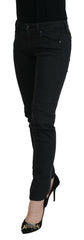 Ermanno Scervino Black Cotton Slim Fit Women Denim Jeans -   -  Ermanno Scervino.