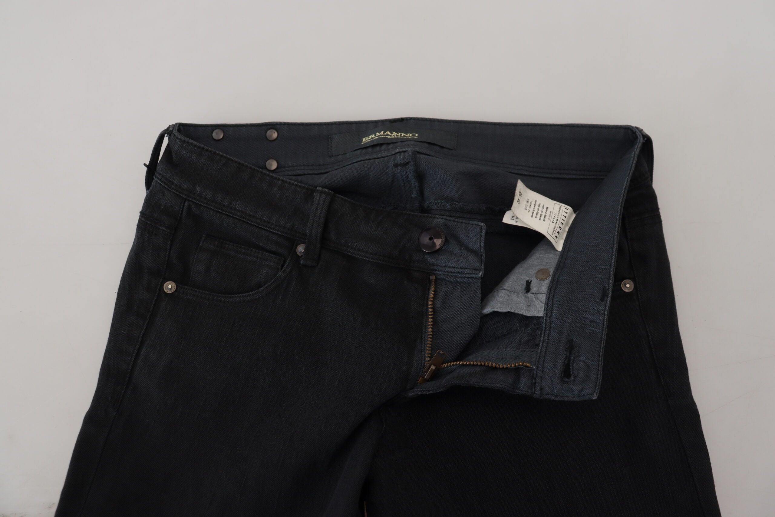 Ermanno Scervino Black Cotton Slim Fit Women Denim Jeans -   -  Ermanno Scervino.
