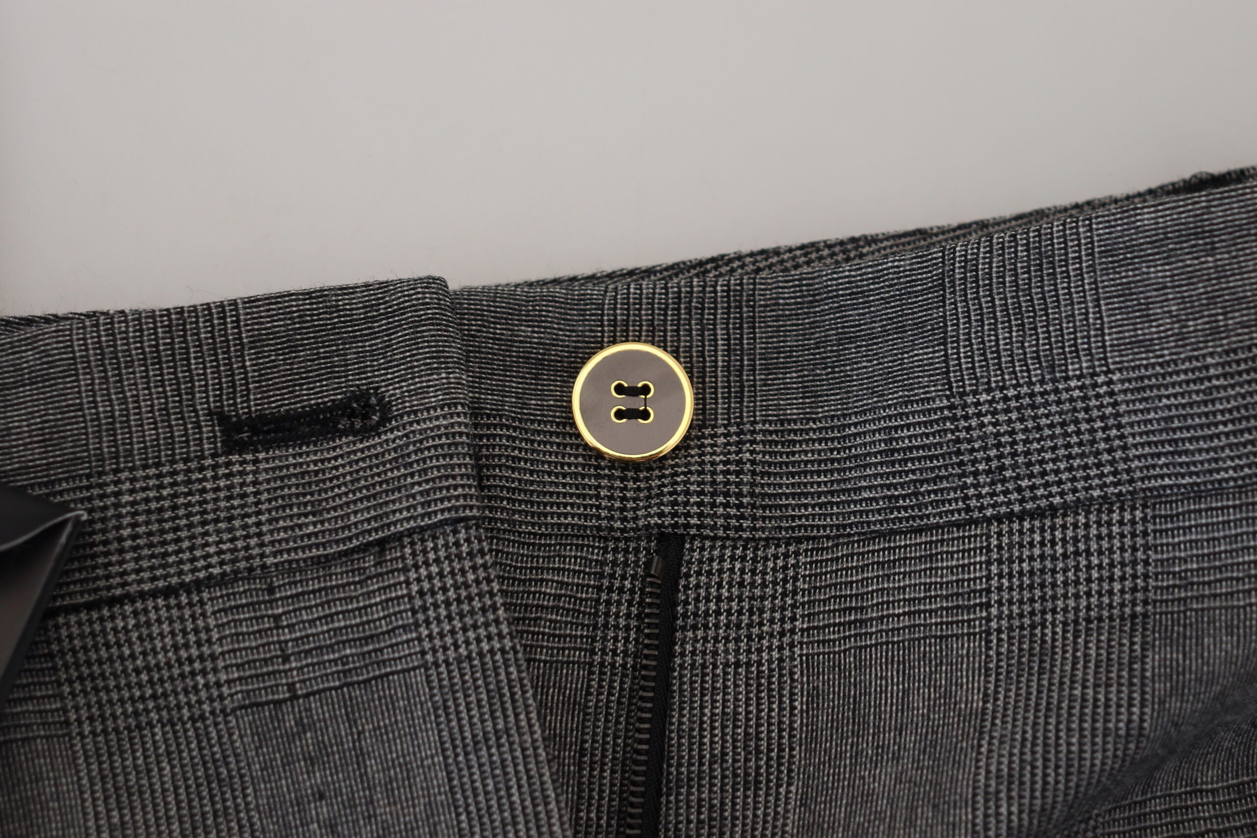 Dolce & Gabbana Gray High Waist Women Wool Pants -   -  Dolce & Gabbana.