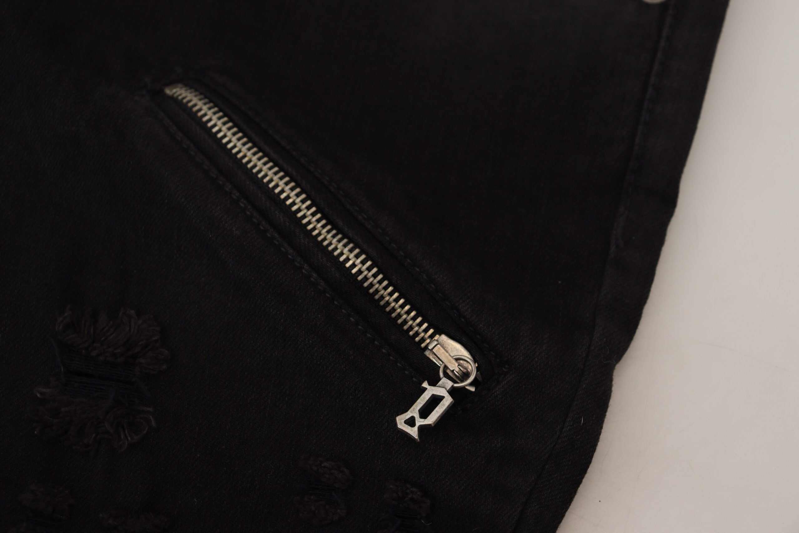John Galliano Black Cotton Mid Waist Skinny Slim Fit Denim Jeans -   -  John Galliano.