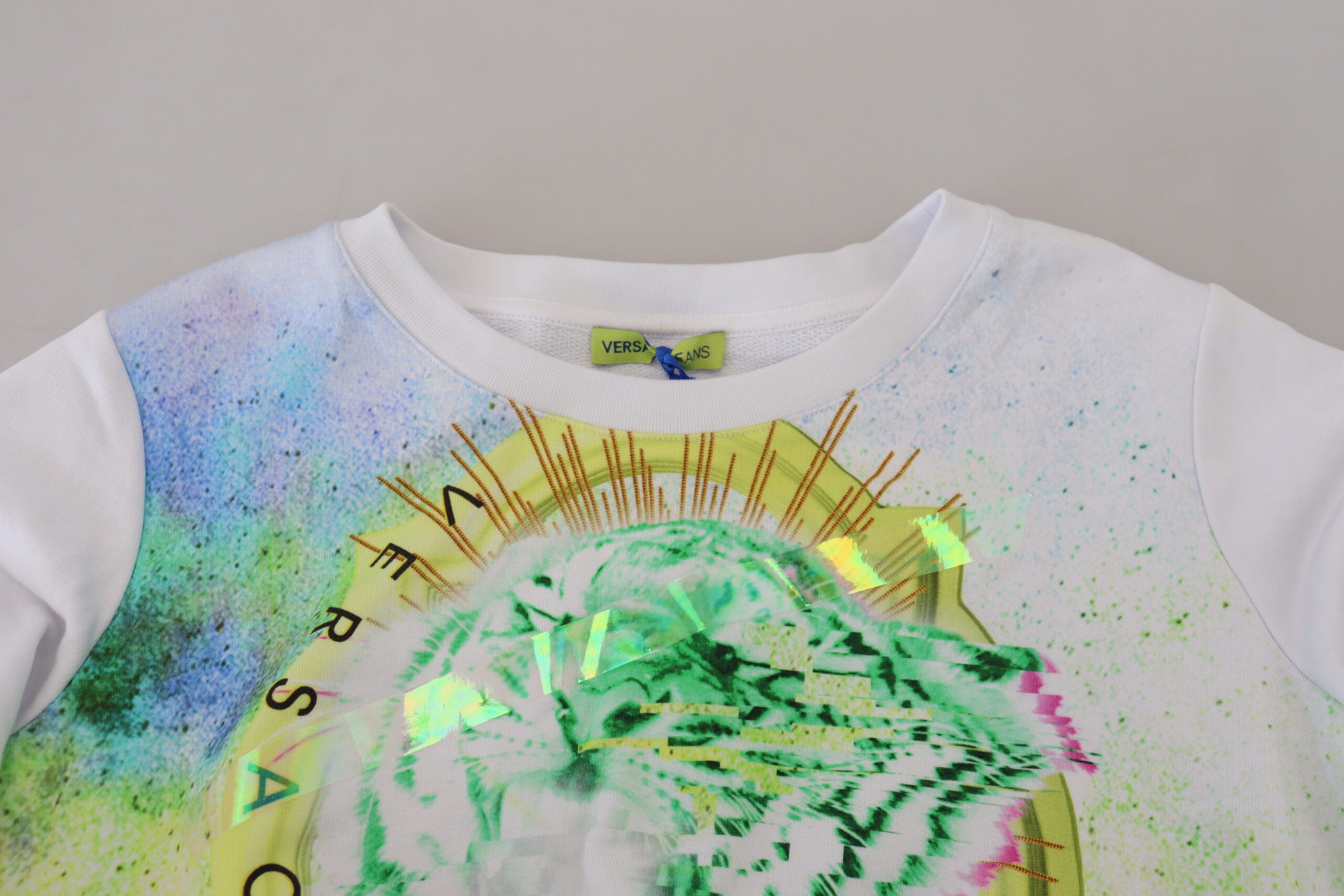 Versace Jeans White Graphic Print Long Sleeves Sweater -   -  Versace Jeans.