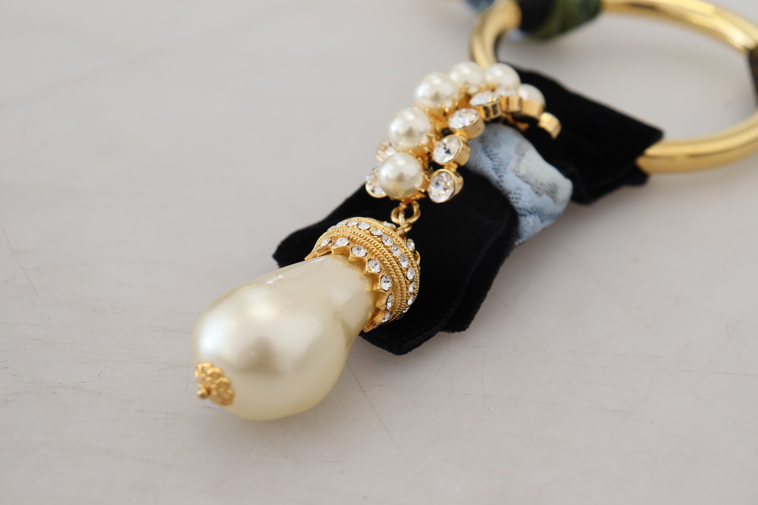 Dolce & Gabbana Gold Brass Sicily Crystal Robe Statement Necklace -   -  Dolce & Gabbana.