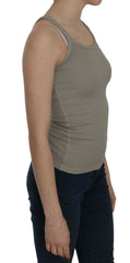 PINK MEMORIES Beige Sleeveless Spaghetti Strap Tank Blouse -   -  PINK MEMORIES.