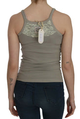 PINK MEMORIES Beige Sleeveless Spaghetti Strap Tank Blouse -   -  PINK MEMORIES.