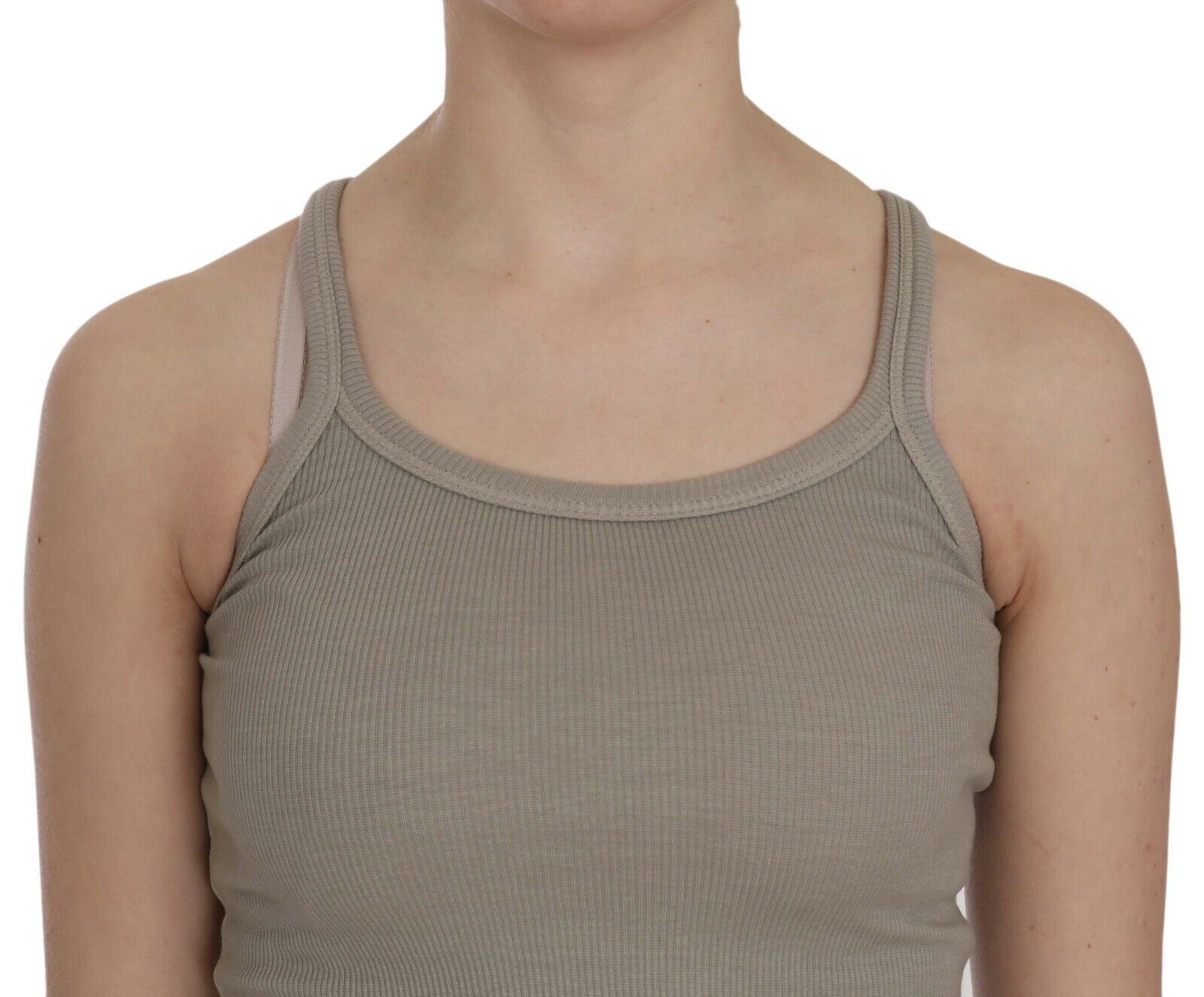 PINK MEMORIES Beige Sleeveless Spaghetti Strap Tank Blouse -   -  PINK MEMORIES.