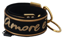 Dolce & Gabbana Black Gold Logo Print Brass Bag Shoulder Strap -   -  Dolce & Gabbana.